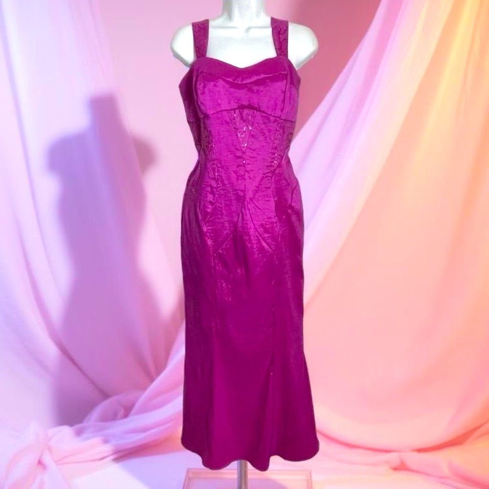 Vintage 80’s Jessica McClintock Pink Mermaid Gown Size 12